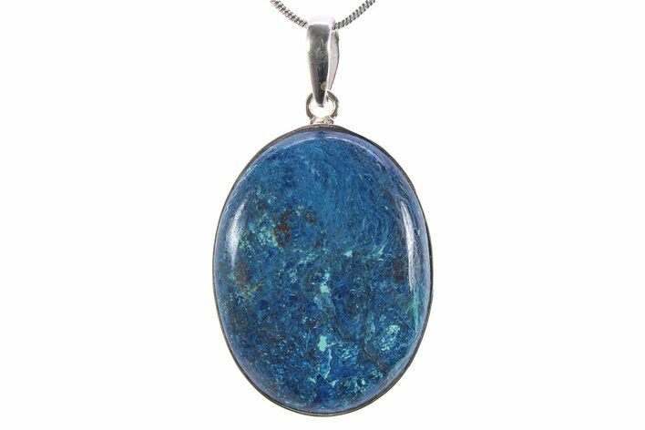 Vibrant Chrysocolla & Shattuckite Pendant - Sterling Silver #383012